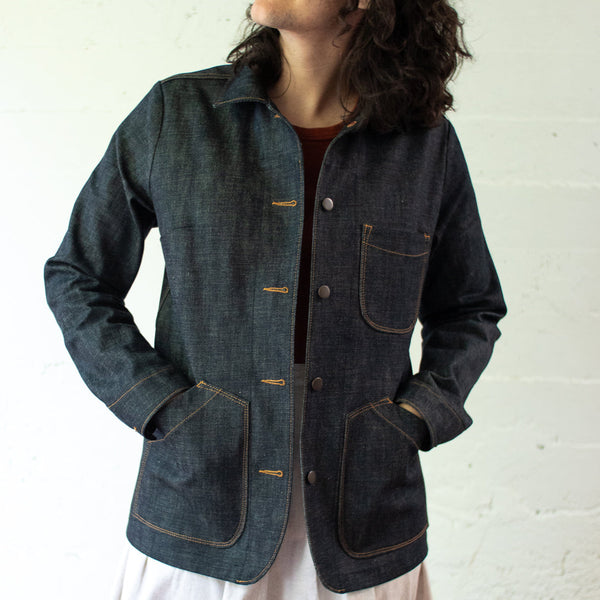 Women's Chore Coat in Kuroki Selvedge Denim