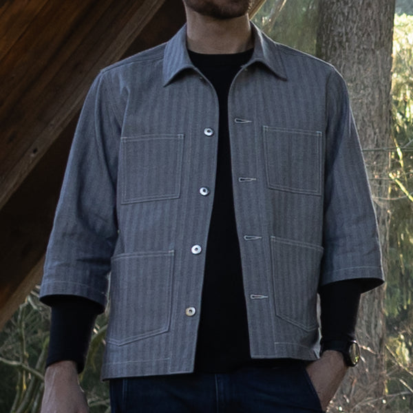 Men's Fisher Stripe Work Smock